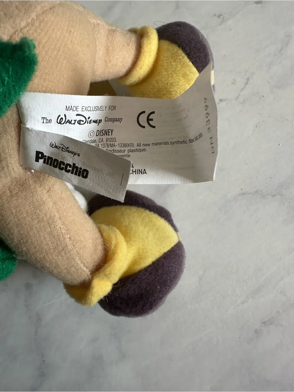 Vintage NWT Disney Store Jiminy Cricket Plush Stuffed Animal Toy 8” Pinocchio